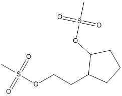 Molecular Structure of 104808-88-0 (Cyclopentaneethanol, 2-[(methylsulfonyl)oxy]-, methanesulfonate)